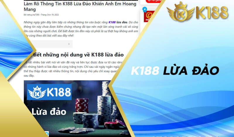 Thông tin K188 lừa đảo được lan truyền trên mạng