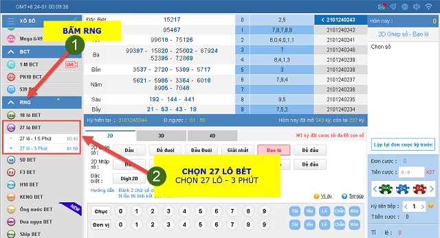 Giao diện chơi 27 lô bet tại nhà cái K188